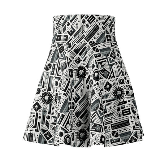 Digital Minimalism Minimalist Tech Women's Skater Skirt - 8404 Design-62