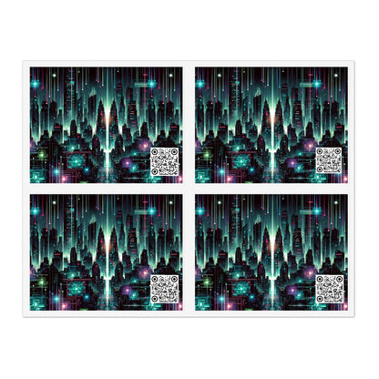 Tech Noir Graphics Cyberpunk Tech Aesthetic Sticker Sheets - 8404 Design-69