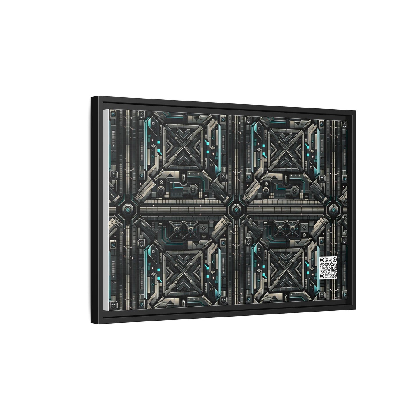 Tech Noir Futuristic Tech Aesthetic with a Dark Twist Matte Canvas, Framed (multi-color) - 8404 Design-59 B