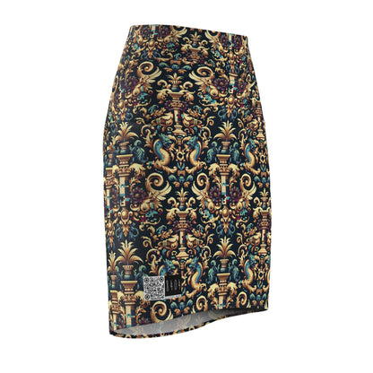 Digital Renaissance Modern Baroque Fusion Women's Pencil Skirt - 8404 Design-57