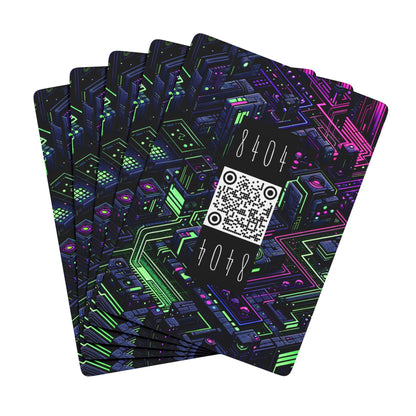 Tech Noir Futuristic Cyberpunk Poker Playing Cards - 8404 Design-55 B