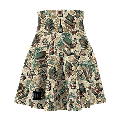 Cultural Artisanal Fusion Contemporary Cultural Elegance Women's Skater Skirt - 8404 Design-68