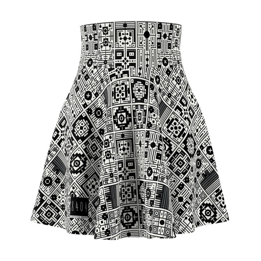 Digital Minimalism Minimalist Tech Women's Skater Skirt - 8404 Design-55