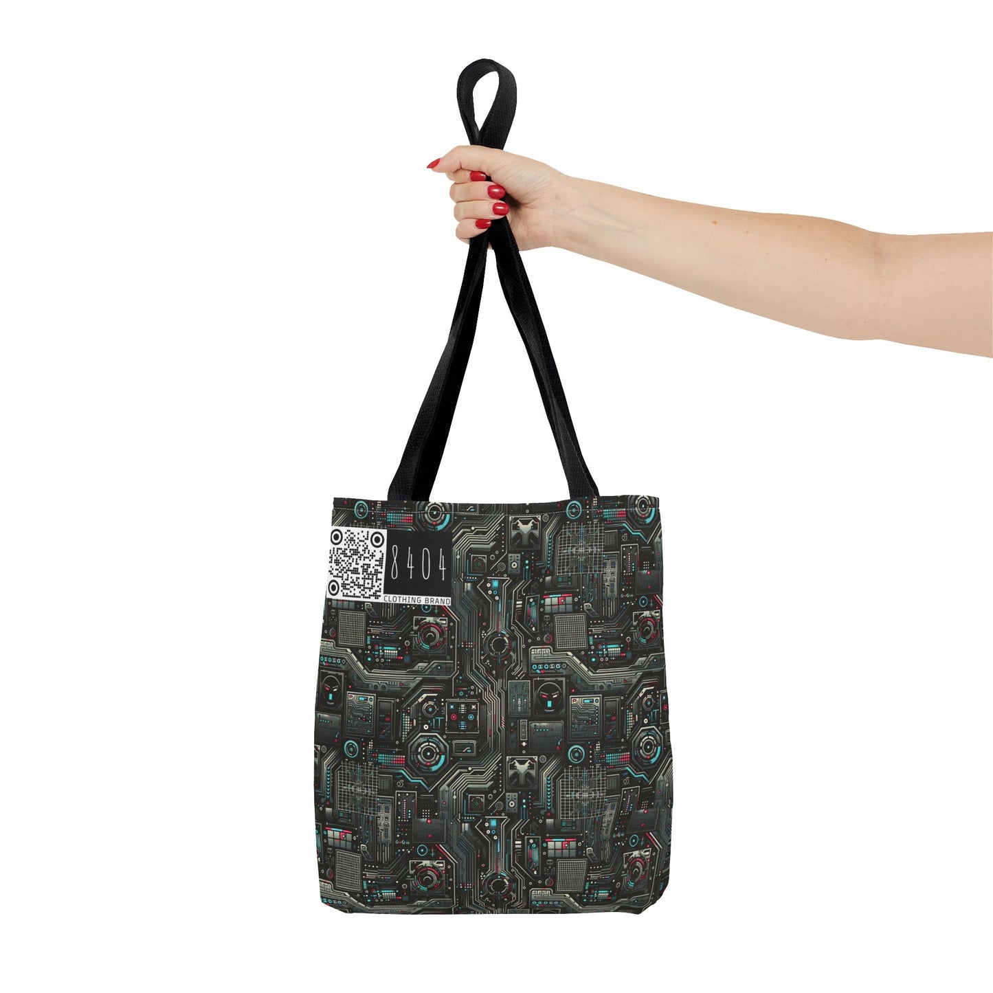 Tech Noir Aesthetics Sleek Tech Streetwear Tote Bag - 8404 Design-52