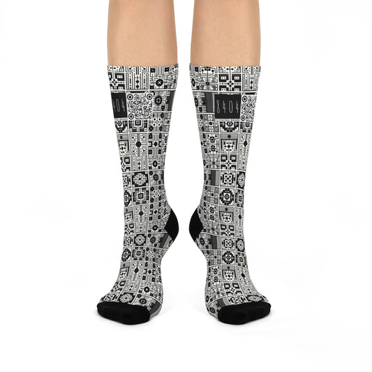 Digital Minimalism Minimalist Tech Cushioned Crew Socks - 8404 Design-55