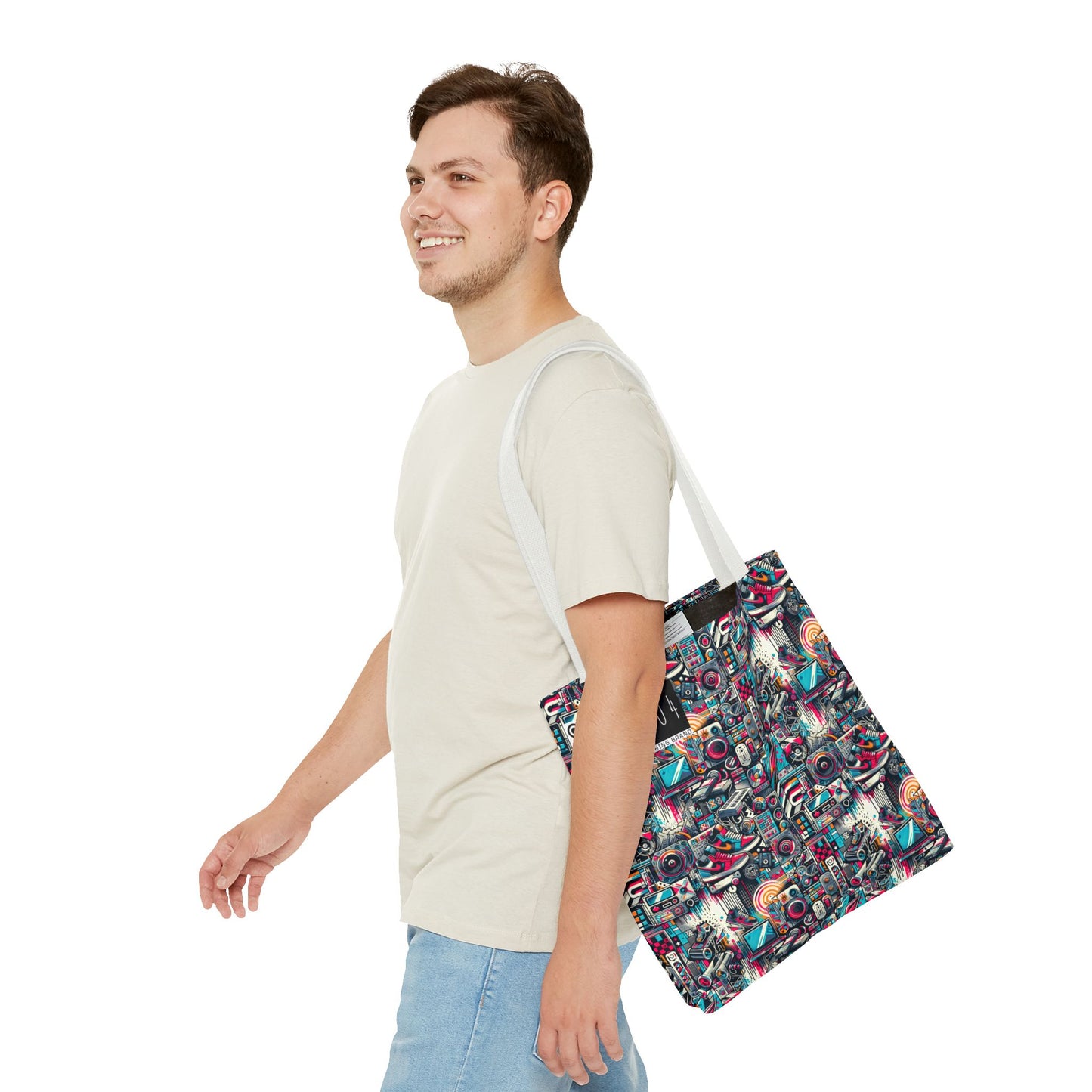 Urban Graffiti Fusion Eclectic Street Art Meets Modern Tech Culture Tote Bag - 8404 Design-50