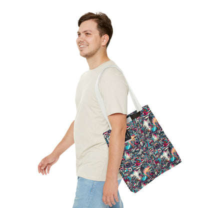 Urban Graffiti Fusion Eclectic Street Art Meets Modern Tech Culture Tote Bag - 8404 Design-50