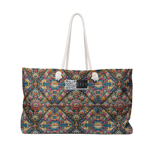 Cultural Fusion Tech Blend of Cultural Heritage With Tech-Inspired Elements Weekender Bag - 8404 Design-58
