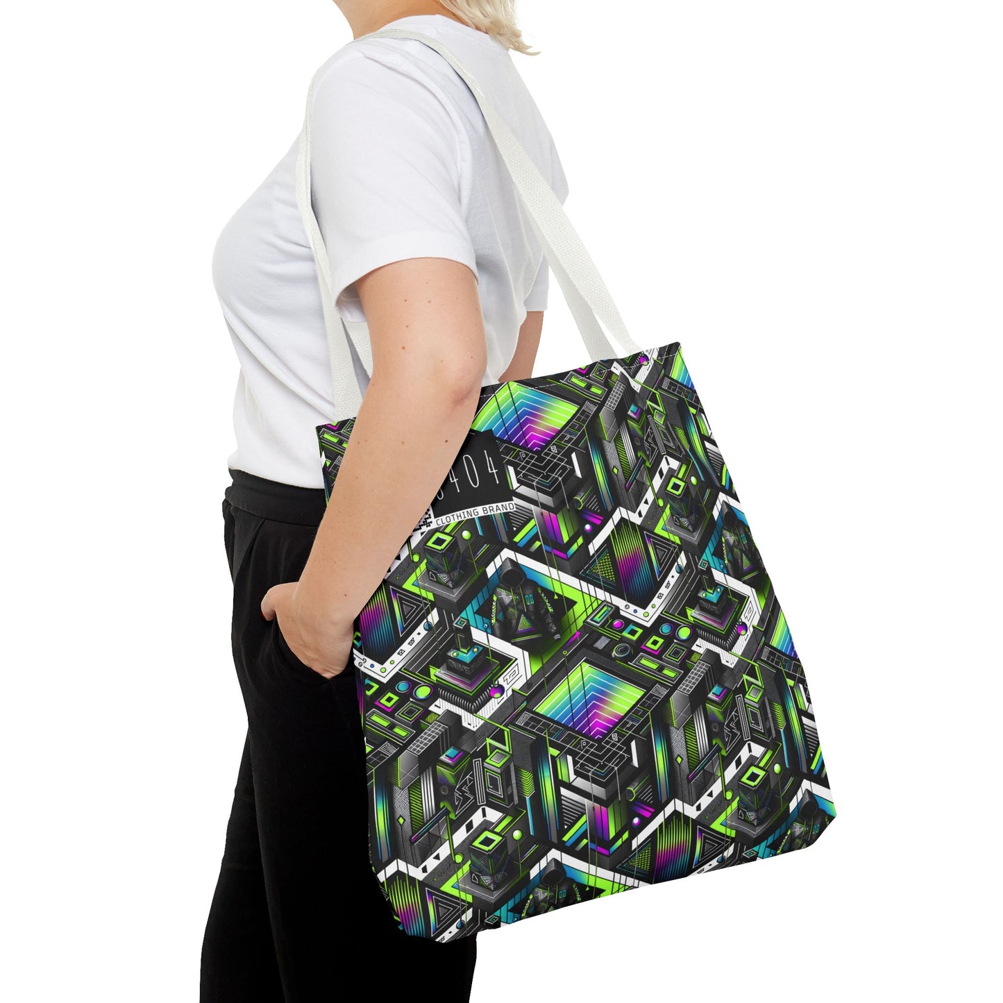 Retro Futurism Graphics Tech-Forward Streetwear Tote Bag - 8404 Design-52