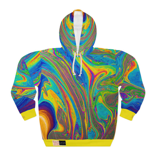 8404's Unisex Adult "Flowing Colors in Yellow" Fashion Pullover Hoodie