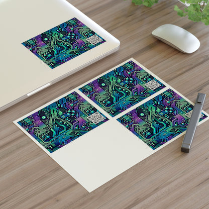 Tech-Infused Neon Tech-Forward Streetwear Sticker Sheets - 8404 Design-66