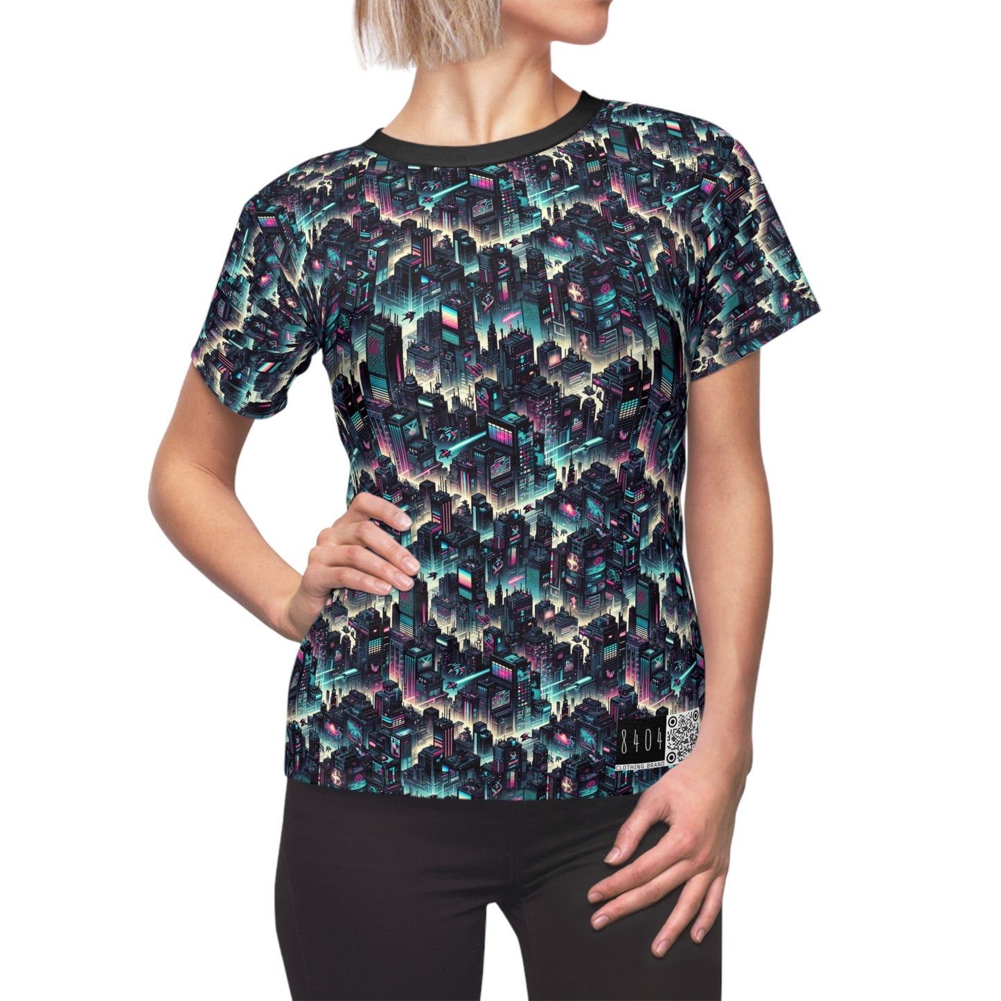 Digital Rebellion Tech-Inspired Streetwear Women's Cut & Sew Tee - 8404 Design-51