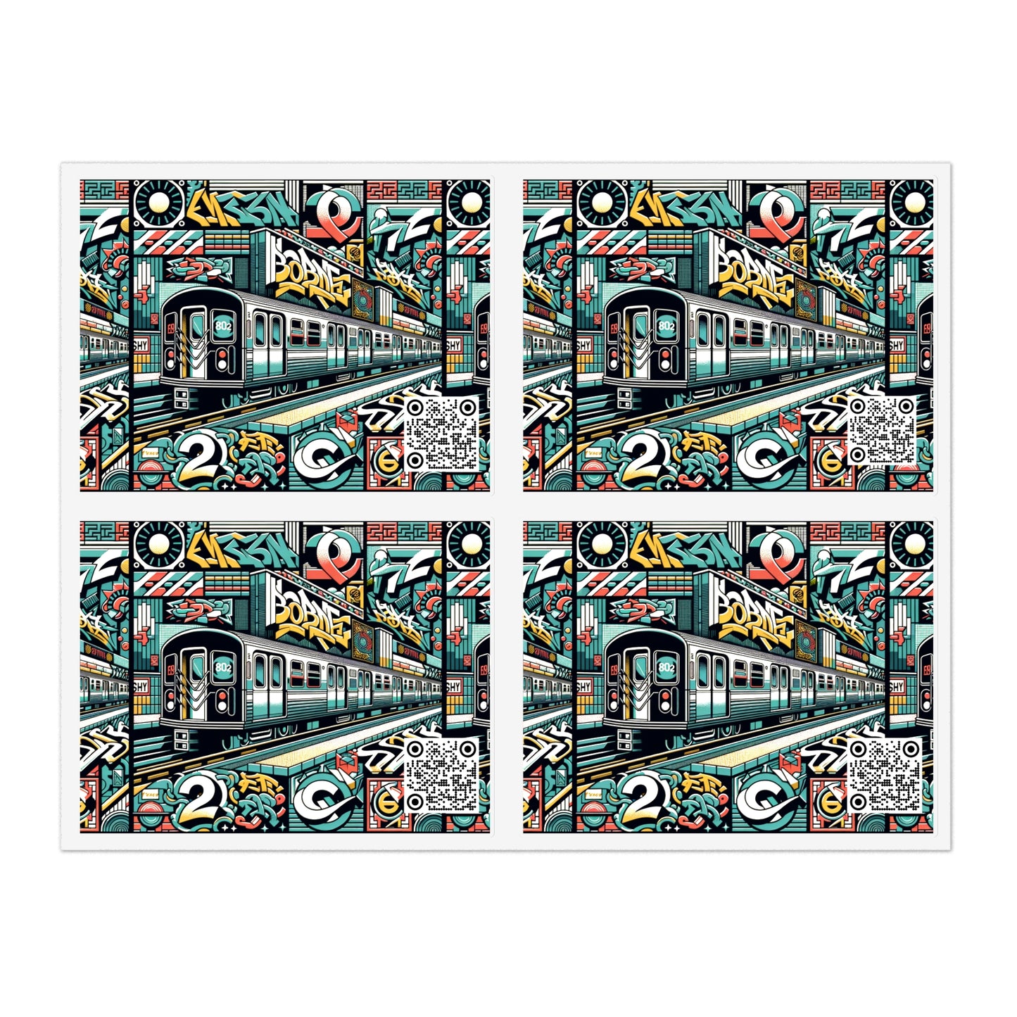 Retro Graffiti Revival Retro Urban Street Art Sticker Sheets - 8404 Design-47