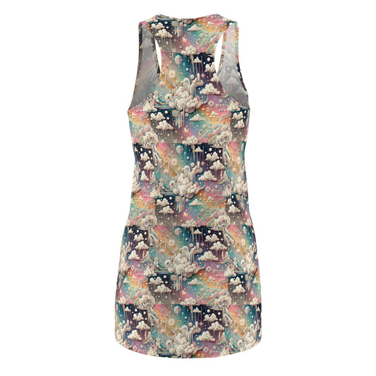 Digital Dreamland Whimsical and Nostalgic Streetwear With a Digital Twist Women's Cut & Sew Racerback Dress - 8404 Design-52