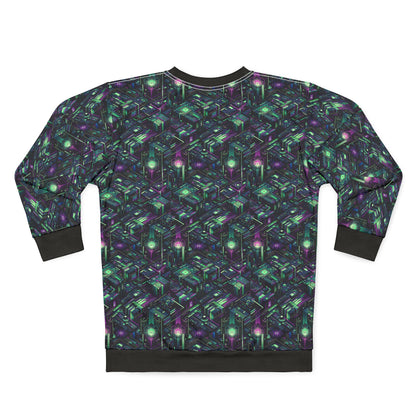 Tech Noir Aesthetics Tech-Forward Urban Dystopia Sweatshirt - 8404 Design-43
