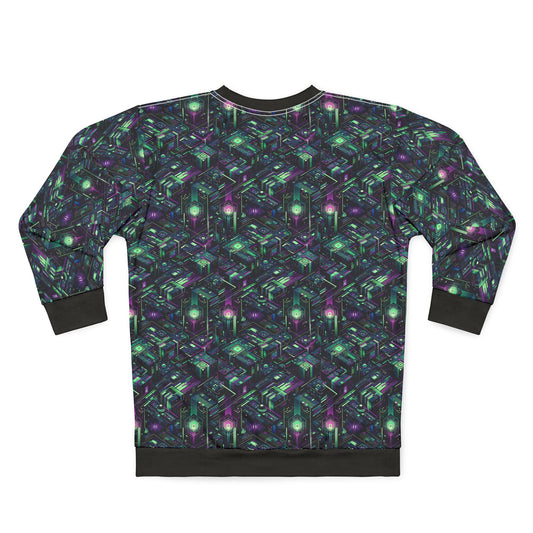 Tech Noir Aesthetics Tech-Forward Urban Dystopia Sweatshirt - 8404 Design-43
