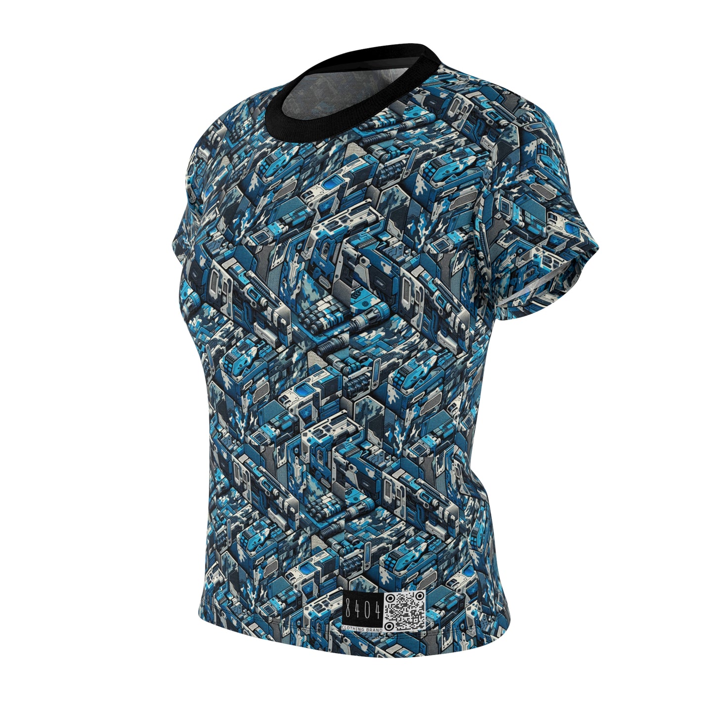 Tech Urban Camo Tech-Forward Streetwear With a Futuristic Military Edge Women's Cut & Sew Tee - 8404 Design-51