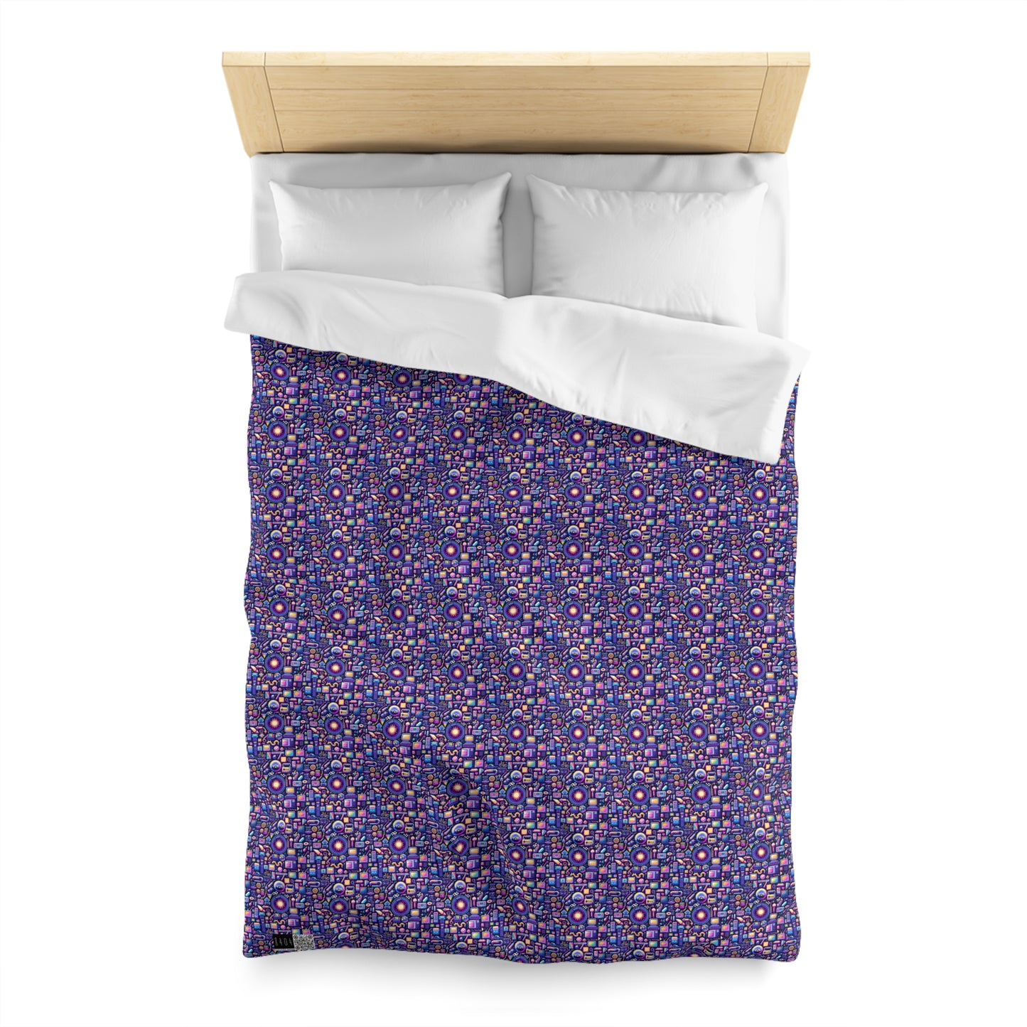 Digital Nostalgia Modern Retro Fusion Microfiber Duvet Cover - 8404 Design-64