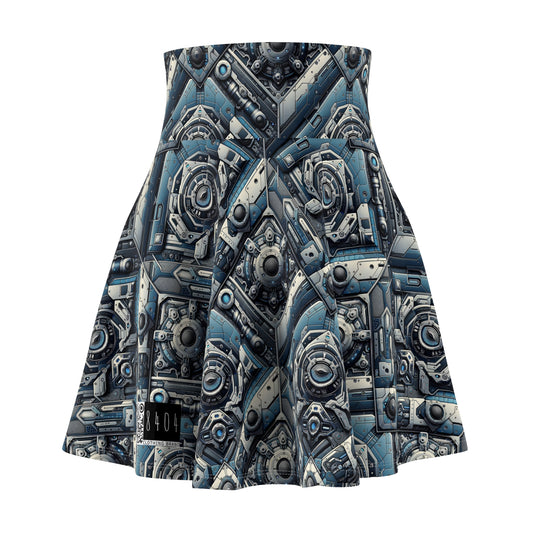 Tech Utility Fusion Tech-Forward Utility With a Futuristic Edge Women's Skater Skirt - 8404 Design-43