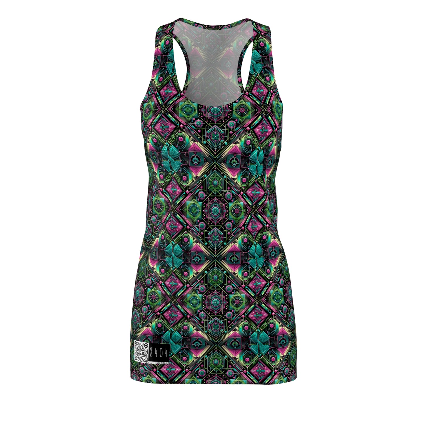 Tech-Infused Graphics Tech-Forward Streetwear Women's Cut & Sew Racerback Dress - 8404 Design-45