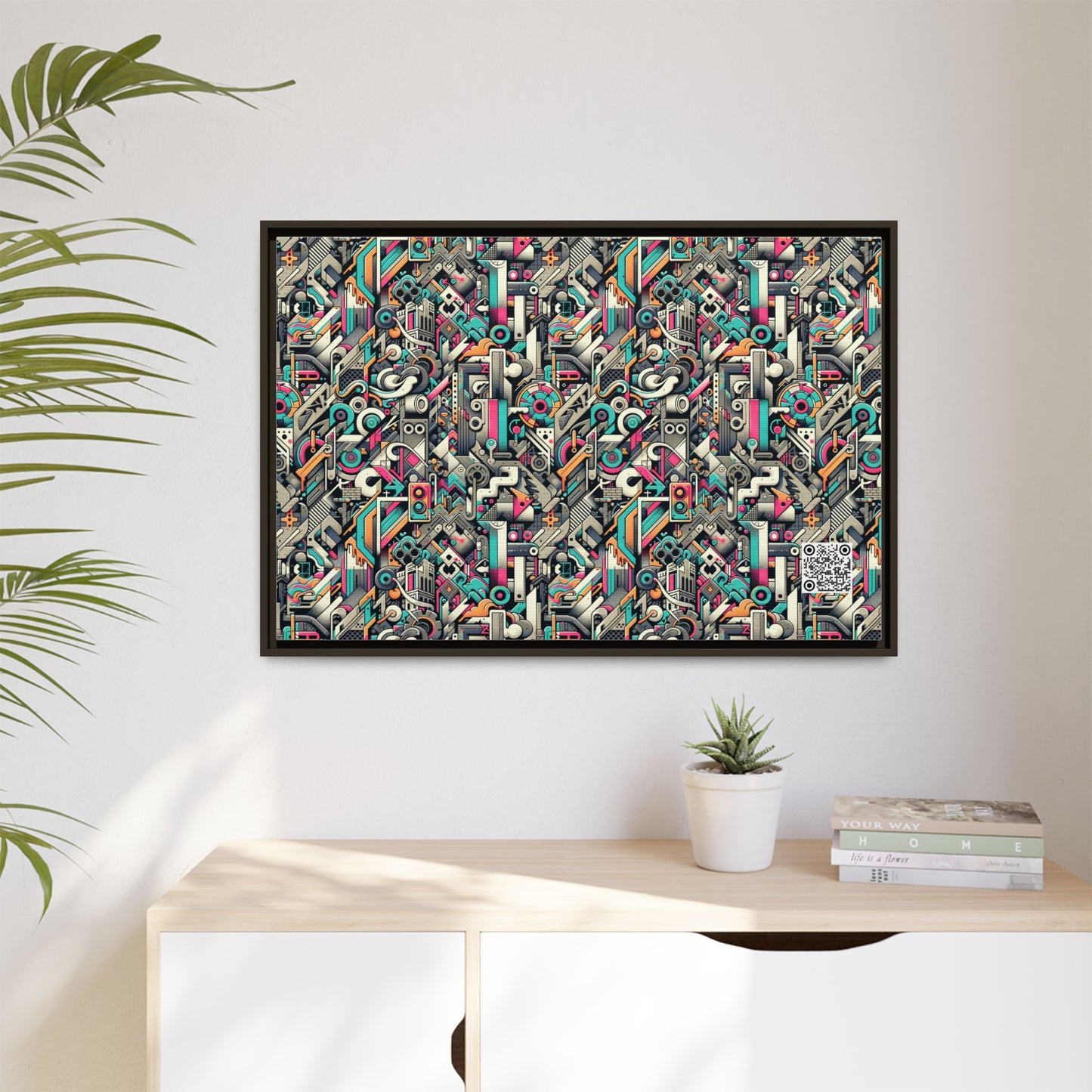 Digital Street Art Urban Street Style Matte Canvas, Framed (multi-color) - 8404 Design-74 A