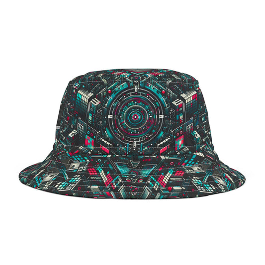Digital Rebellion Tech-Inspired Streetwear Bucket Hat - 8404 Design-54