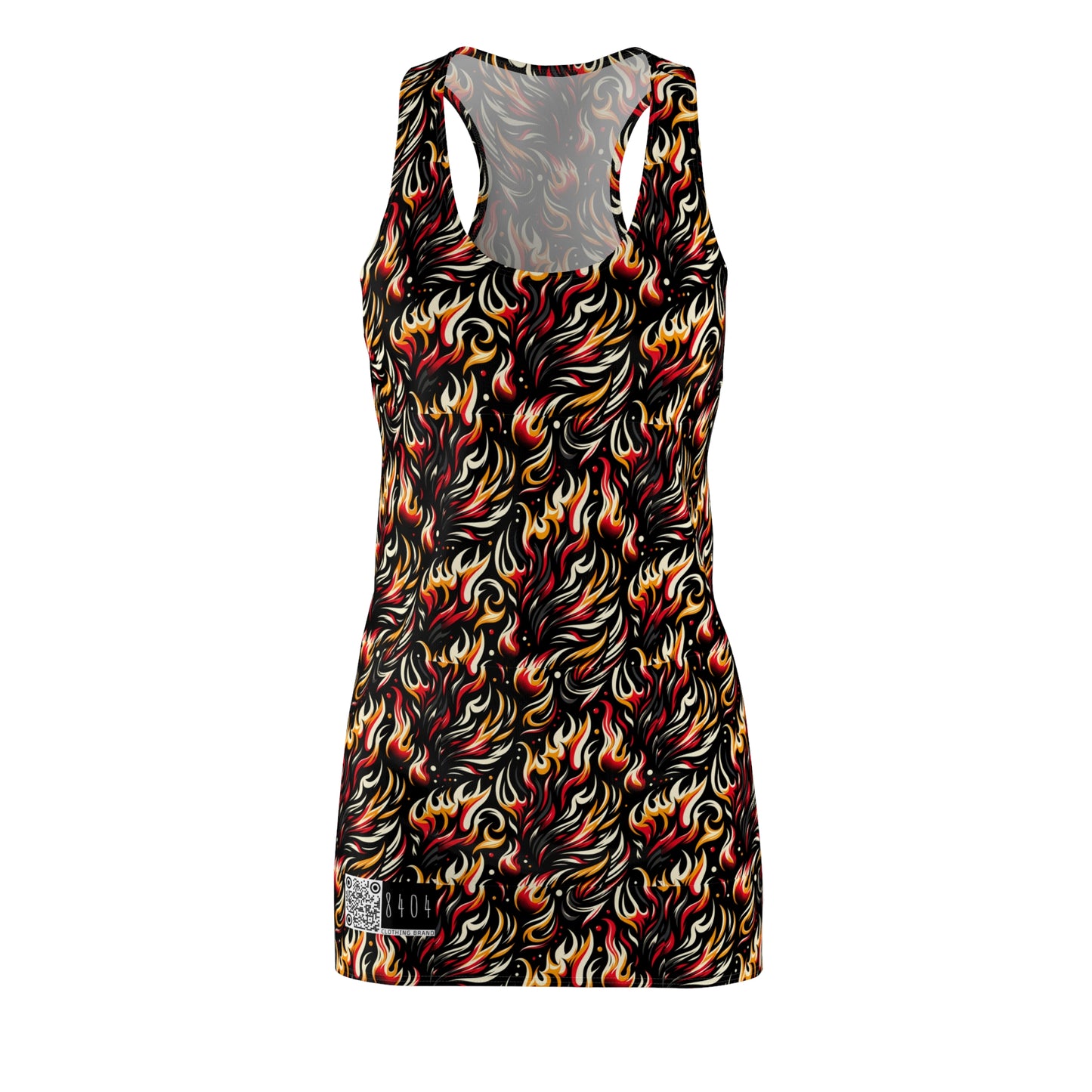 Fire & Flames Bold Streetwear Statement Women's Cut & Sew Racerback Dress - 8404 Design-60