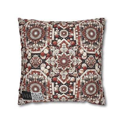 Neo Jomon Sculptural Aesthetics Artisanal Streetwear Spun Polyester Square Pillowcase - 8404 Design-55