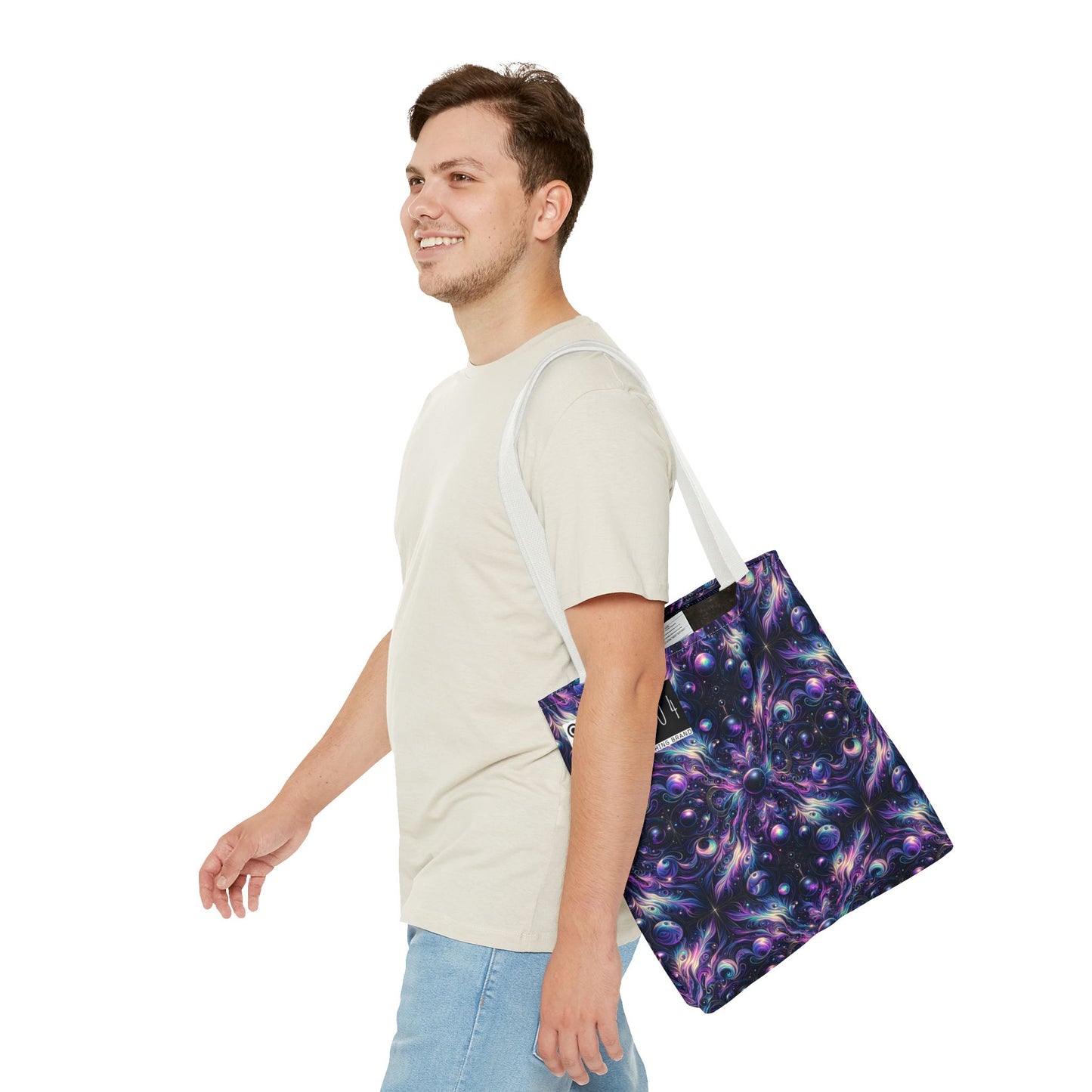 Galactic Hues Tech-Forward Cosmic Fusion Tote Bag - 8404 Design-41
