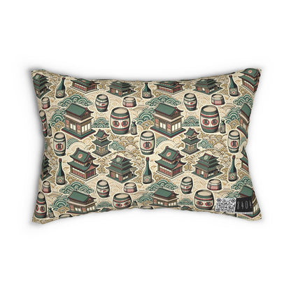 Cultural Artisanal Fusion Contemporary Cultural Elegance Spun Polyester Lumbar Pillow - 8404 Design-68 B