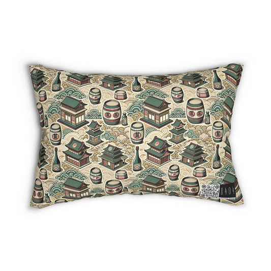 Cultural Artisanal Fusion Contemporary Cultural Elegance Spun Polyester Lumbar Pillow - 8404 Design-68 B