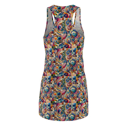 Digital Artistic Expression Artistic Streetwear Women's Cut & Sew Racerback Dress - 8404 Design-49