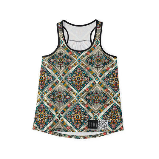 Cultural Fusion Tech Blend of Cultural Heritage With Tech-Inspired Elements Women's Tank Top - 8404 Design-64