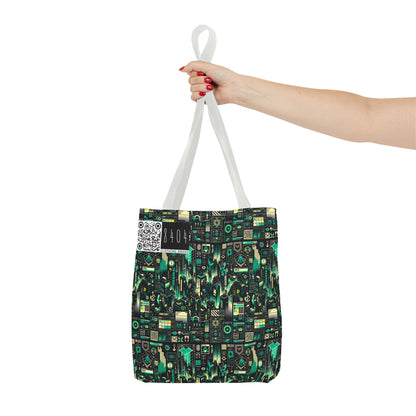 Digital Dystopia Tech Noir Tote Bag - 8404 Design-63