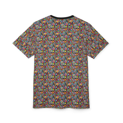 Neon Pop Playful Pop Culture Mashup Unisex Cut & Sew Tee - 8404 Design-60