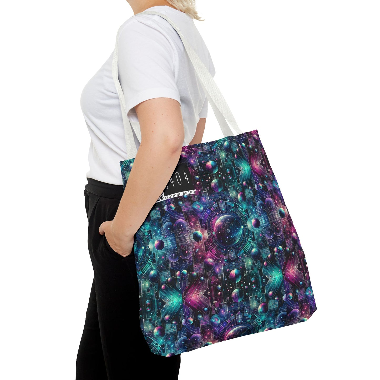 Galactic Hues Tech-Forward Cosmic Fusion Tote Bag - 8404 Design-59