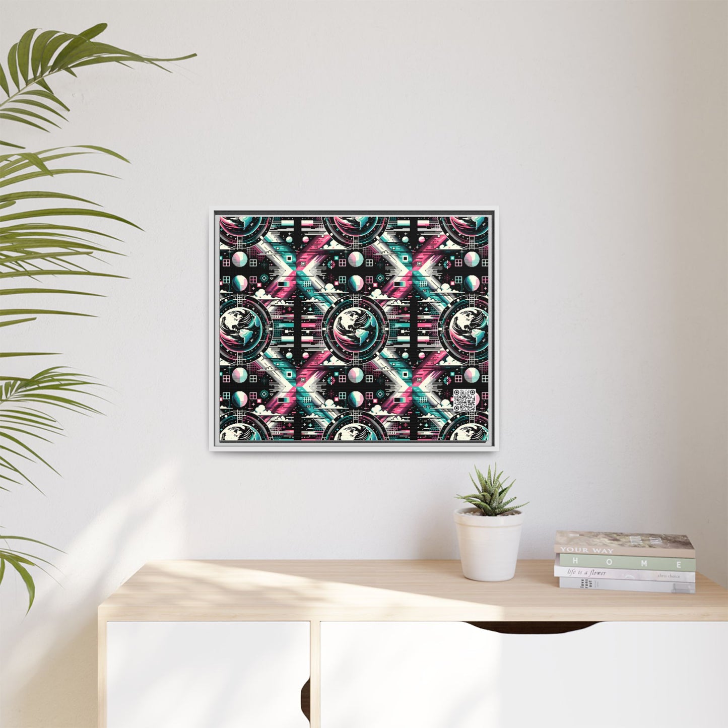 Digital Artistry Digital-native Streetwear Matte Canvas, Framed (multi-color) - 8404 Design-62 B