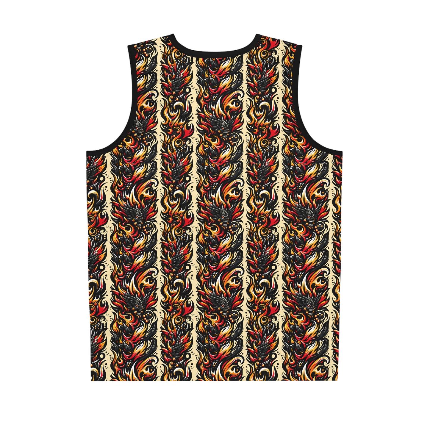 Flame Graphics Maximalist Streetwear Basketball Jersey - 8404 Design-65