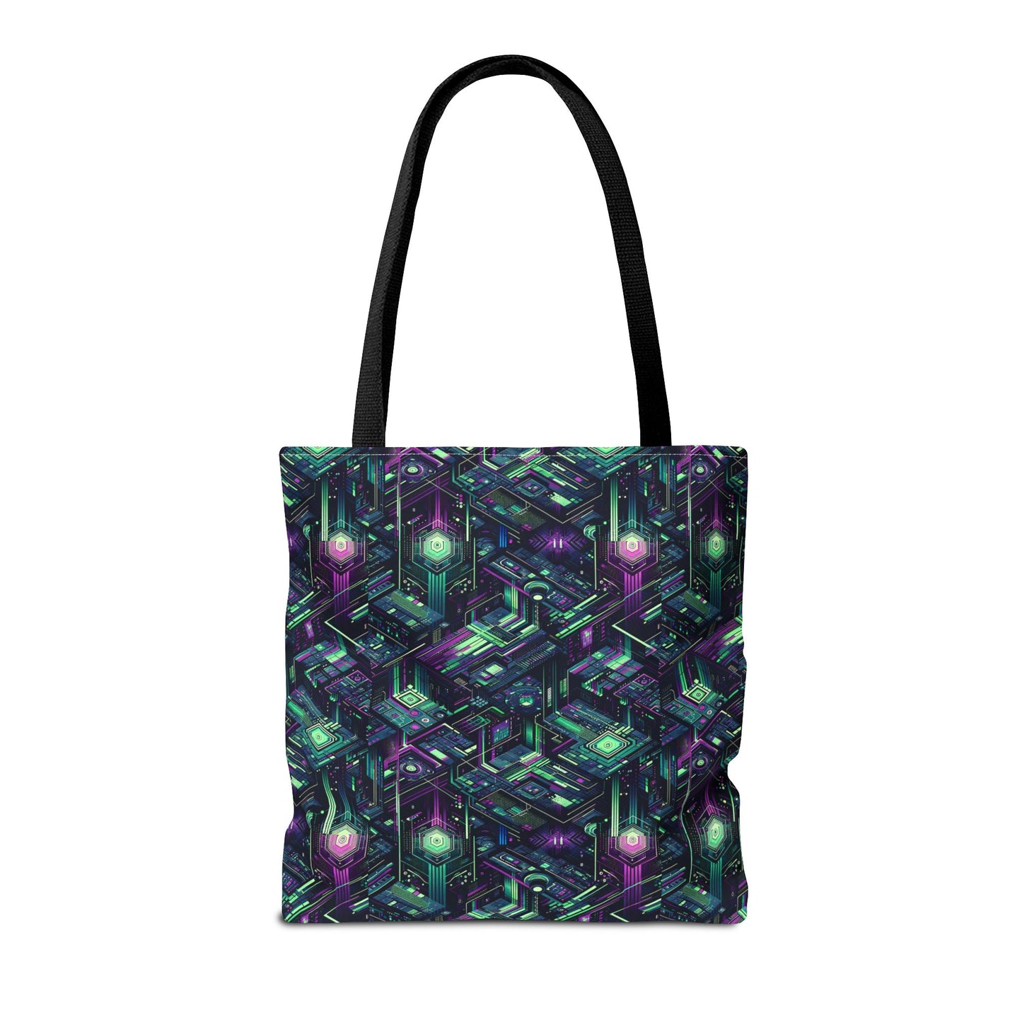 Tech Noir Aesthetics Tech-Forward Urban Dystopia Tote Bag - 8404 Design-43