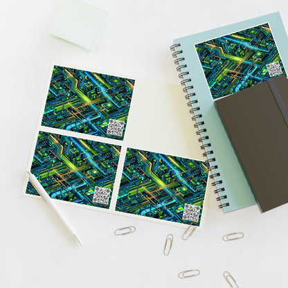 Tech-Infused Neon Tech-Forward Streetwear Sticker Sheets - 8404 Design-54