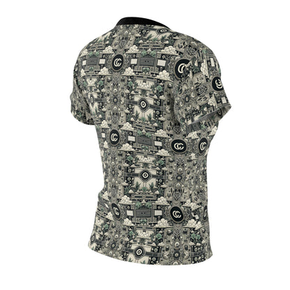 Cyber Garden Party Tech Garden Extravaganza Women's Cut & Sew Tee - 8404 Design-54