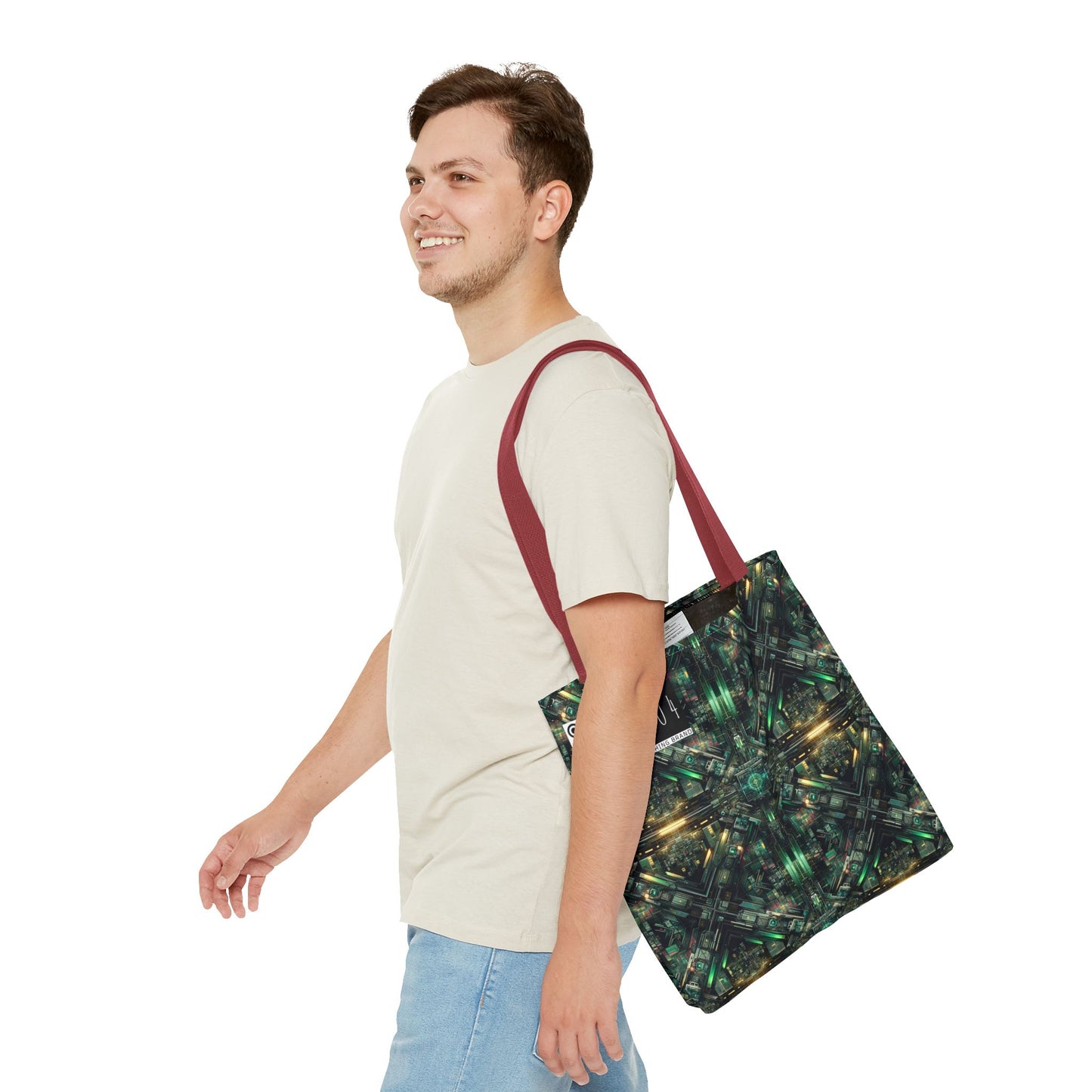 Tech Noir Graphics Tech-Inspired Streetwear Tote Bag - 8404 Design-56