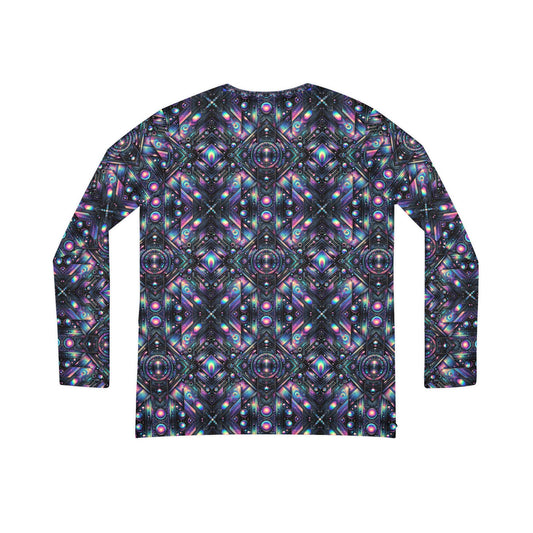Galactic Hues Tech-Forward Cosmic Fusion Women's Long Sleeve V-Neck Shirt - 8404 Design-58