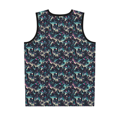 Digital Rebellion Tech-Inspired Streetwear Basketball Jersey - 8404 Design-51