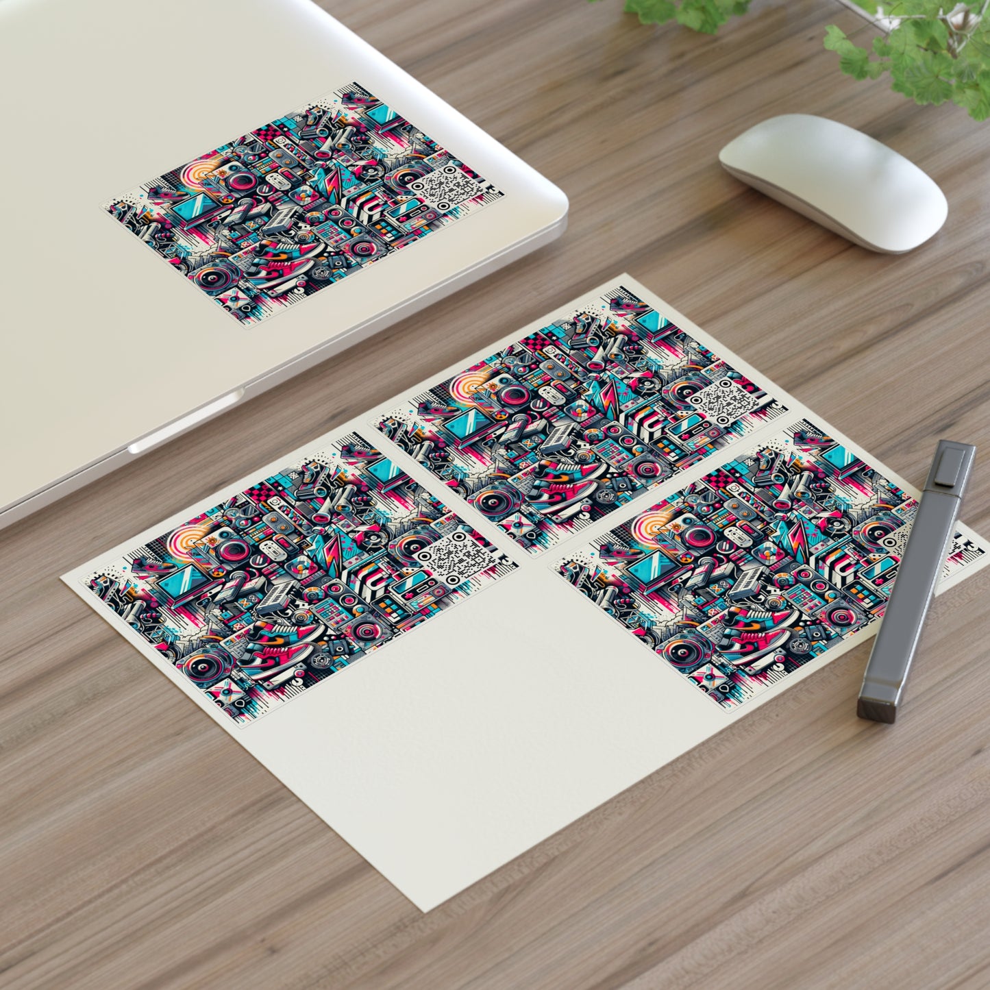 Urban Graffiti Fusion Eclectic Street Art Meets Modern Tech Culture Sticker Sheets - 8404 Design-50