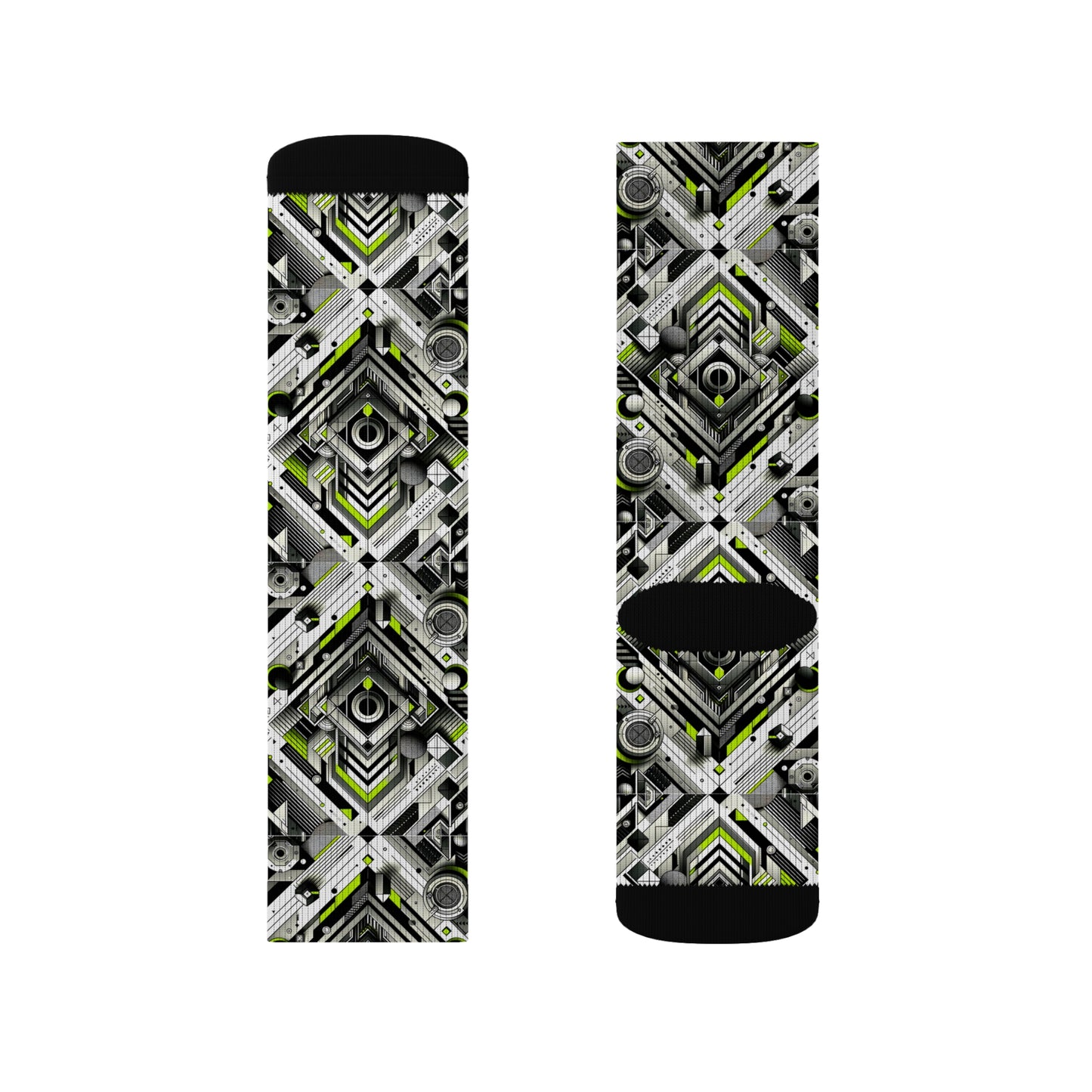 Elevated Sporty Tech Tech-Forward Streetwear Sublimation Socks - 8404 Design-70