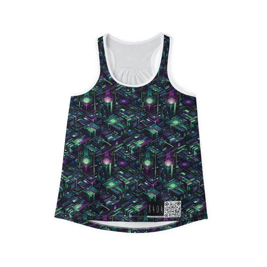 Tech Noir Aesthetics Tech-Forward Urban Dystopia Women's Tank Top - 8404 Design-43