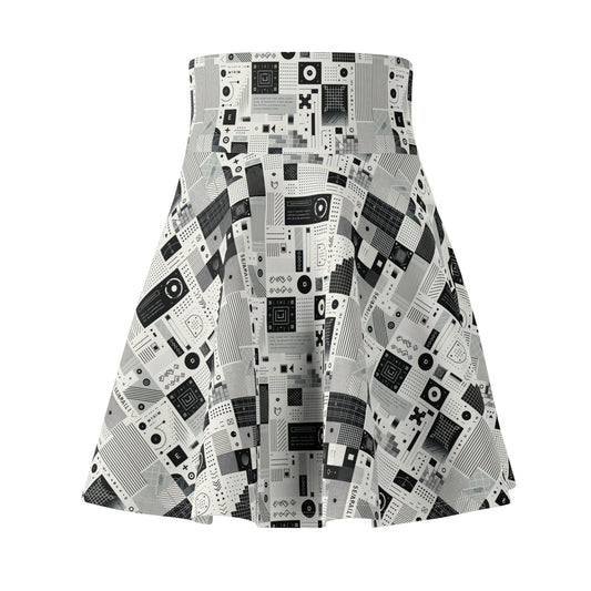 Digital Minimalism Minimalist Tech Women's Skater Skirt - 8404 Design-50