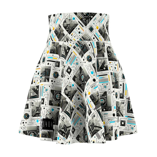 Tech Minimalism Minimalist Tech Women's Skater Skirt - 8404 Design-47