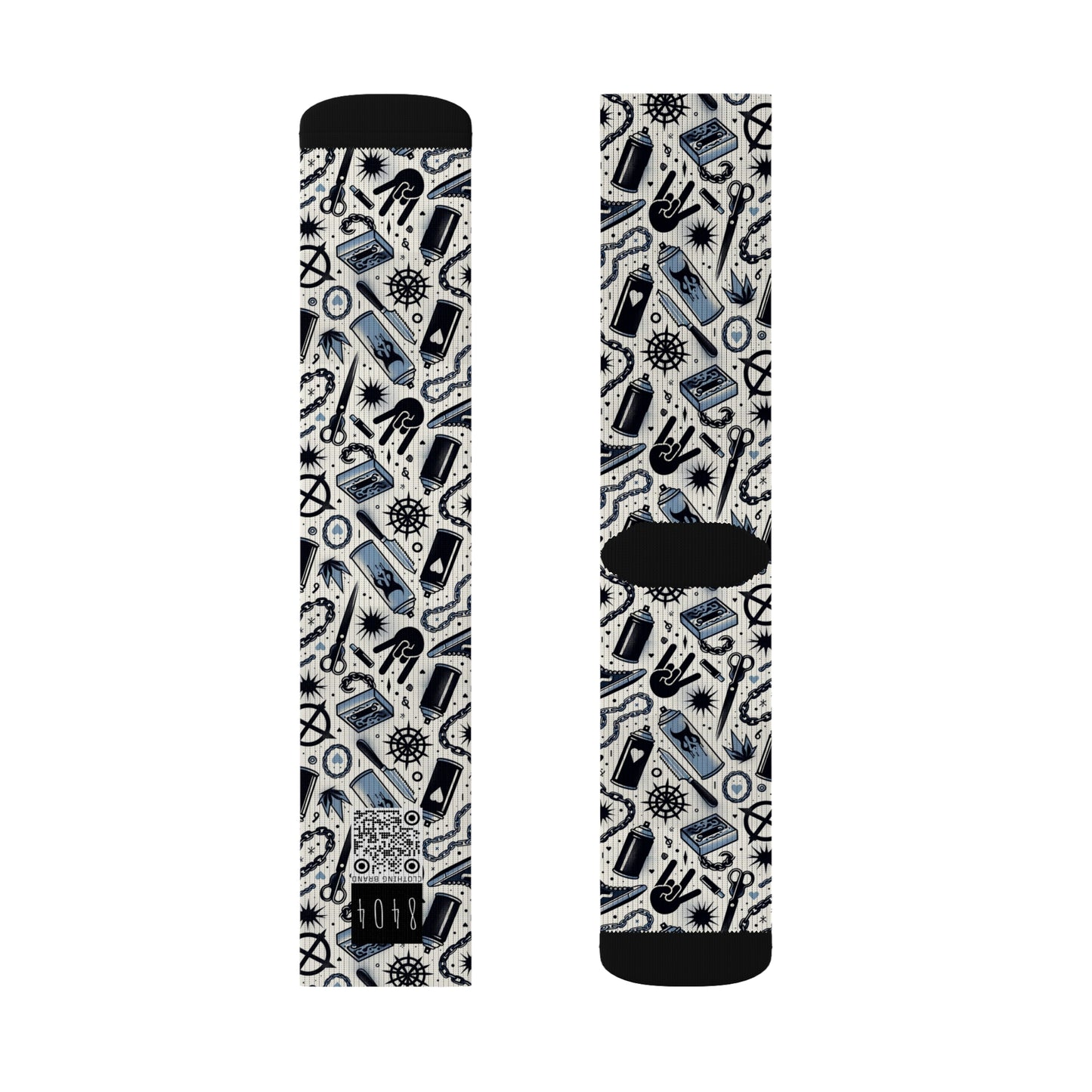 Cultural Rebellion Graphics Edgy and Rebellious With a Hint of Nostalgia Sublimation Socks - 8404 Design-57